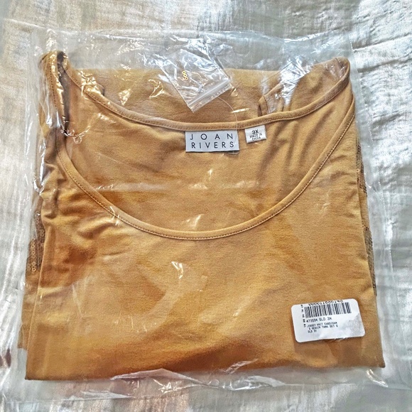 SWEATER SET, 2 PIECE, CARDIGAN & MATCHING SEQUIN TANK SET, GOLD, SIZE 3X, METAL - Picture 3 of 16